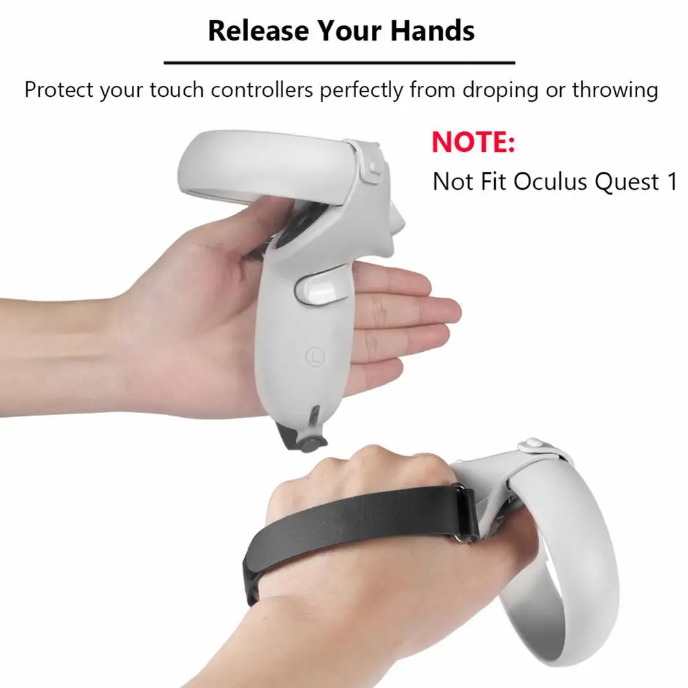 VR Accessories Protective Cover For Oculus Quest 2 VR Touch Controller Case With Knuckle Strap Handle Grip For Oculus Quest 2