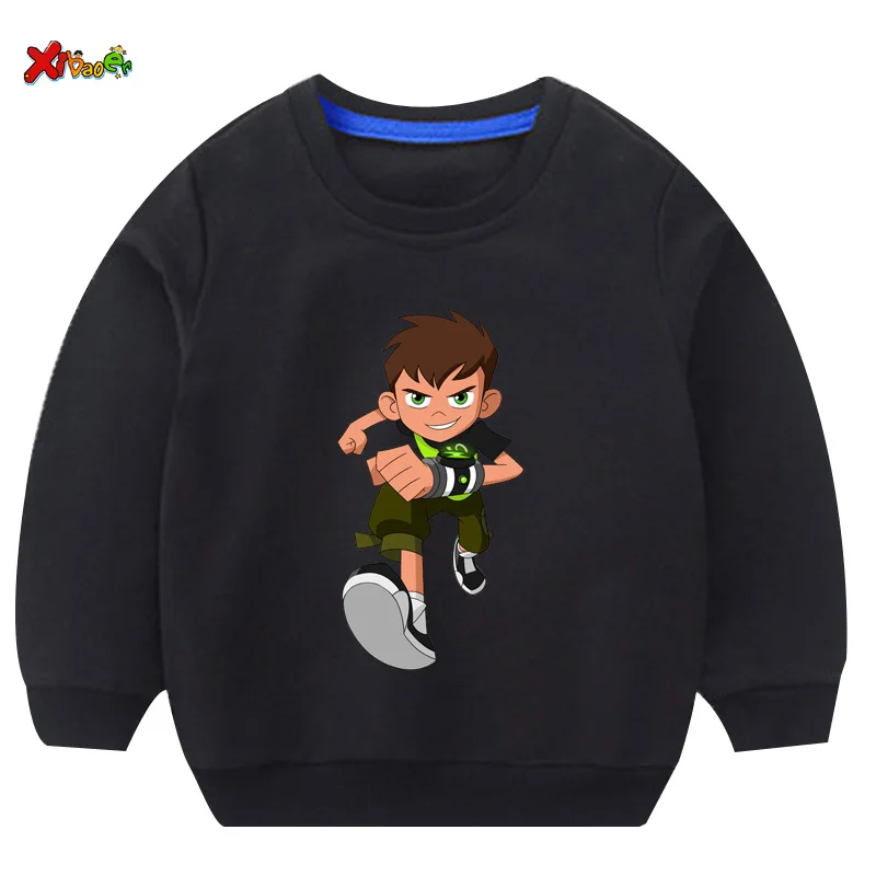 Г. Осенние детские толстовки для мальчиков Ben10/брендовые Детские толстовки с капюшоном детская футболка одежда с длинными рукавами с героями мультфильмов для мальчиков от 2 до 7 лет - Цвет: sweatshirt black