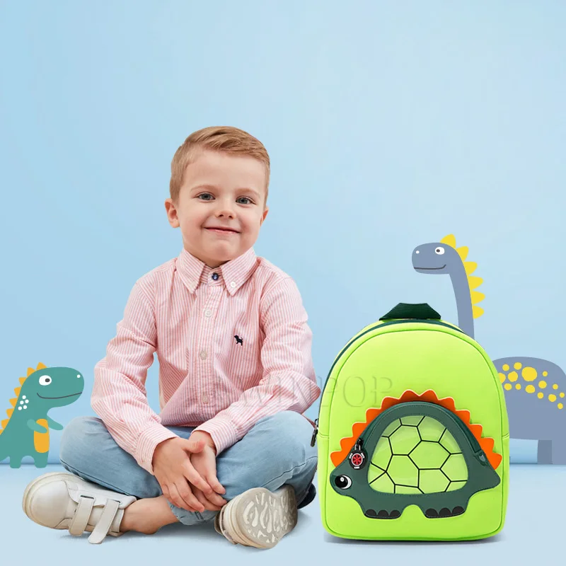 Креативный детский школьный рюкзак с объемным динозавром для мальчиков и