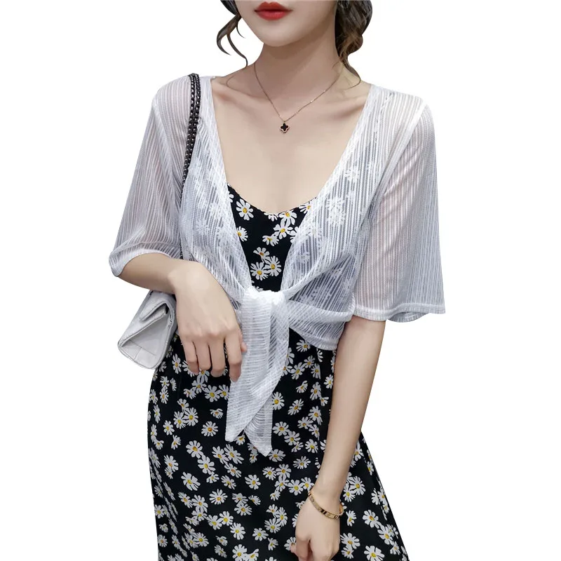 

Real Shot Summer and Autumn Women's New Product Sun Protection Clothing Frenulum Shawl Small Coat