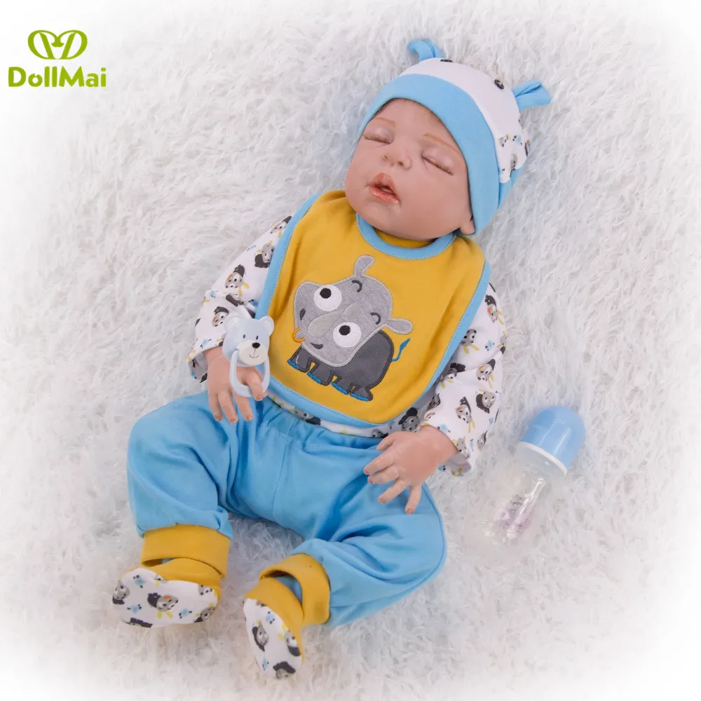 23 дюймов Boneca bebes кукла новорождённого полного тела силиконовые виниловые куклы Reborn Младенцы 57 см реалистичные куклы для новорожденных Игрушки для детей подарок