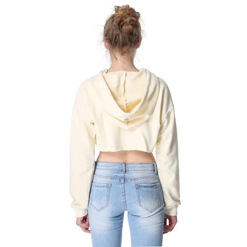 Sexy Women Super Short Cropped Tops Hip Hop Hooded Sweatshirts Cotton Long Sleeved Female Pullover New Summer Fit Moletom | Женская