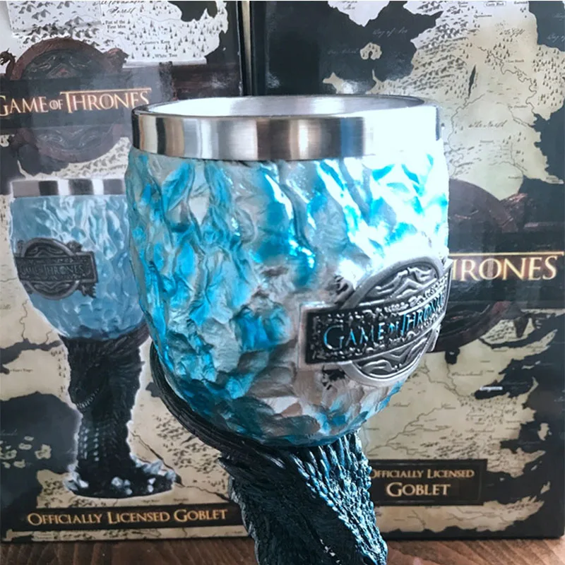 Игра трон бокал для вина Прохладный Дракон Старк кофейные кружки из нержавеющей стали смолы чашки и кружки творческий 3D кружка для пива, кофе
