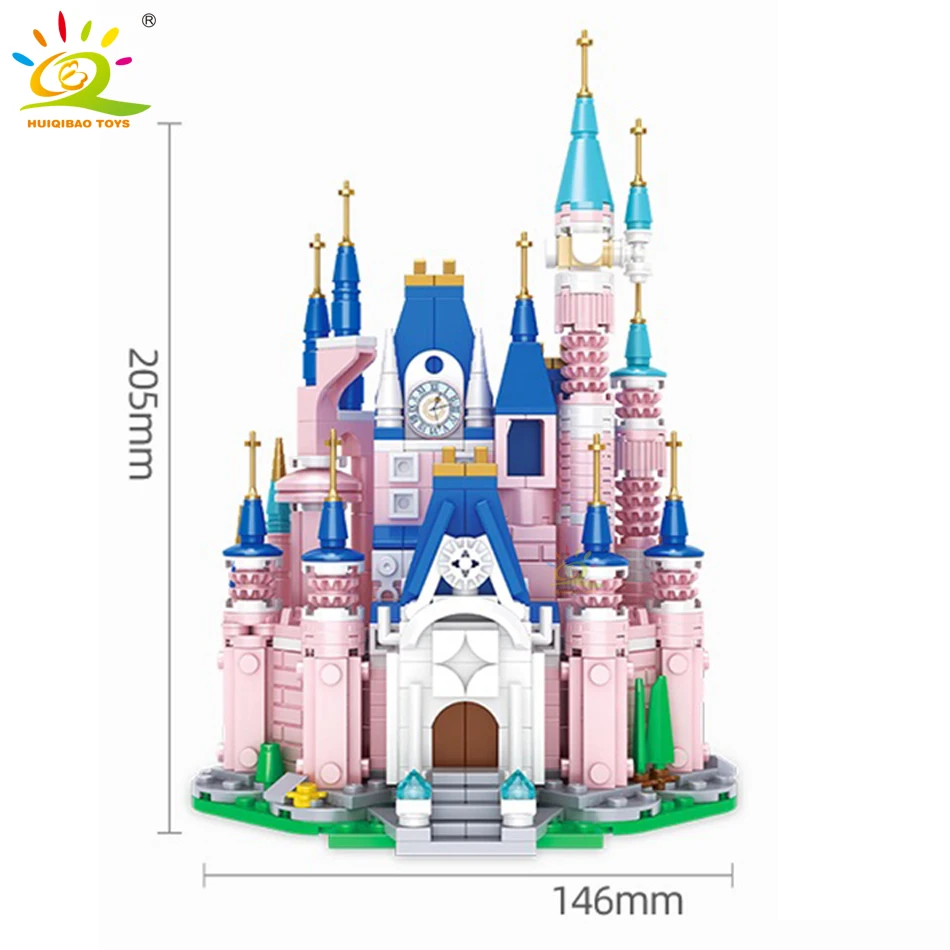 HUIQIBAO 596 шт серия друзей принцесса розовый замок мечты строительные блоки для