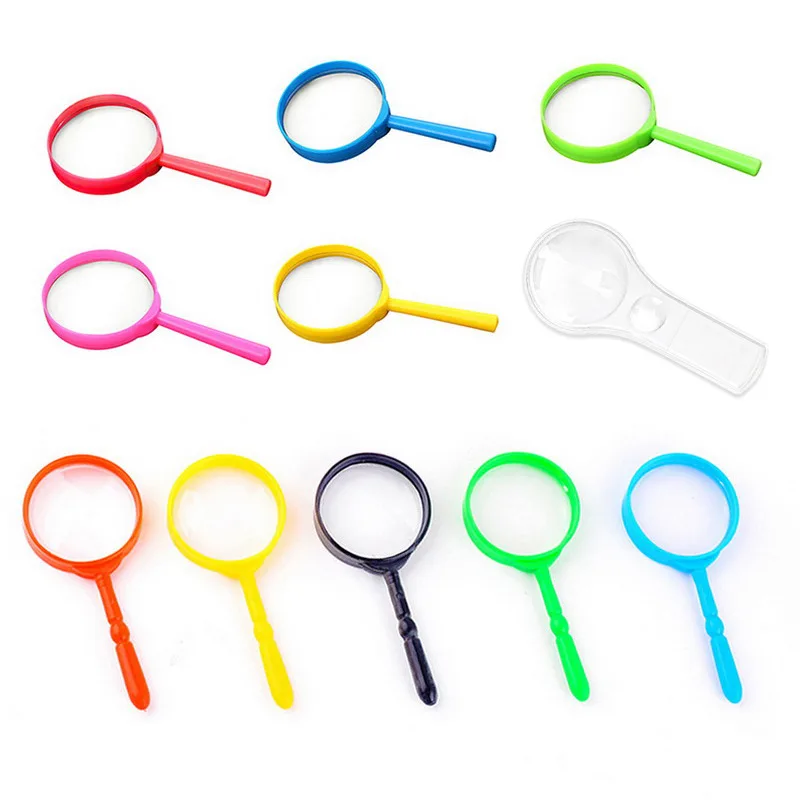 Пластиковая стойка с лупой Высококачественная оптическая линза 7 цветов