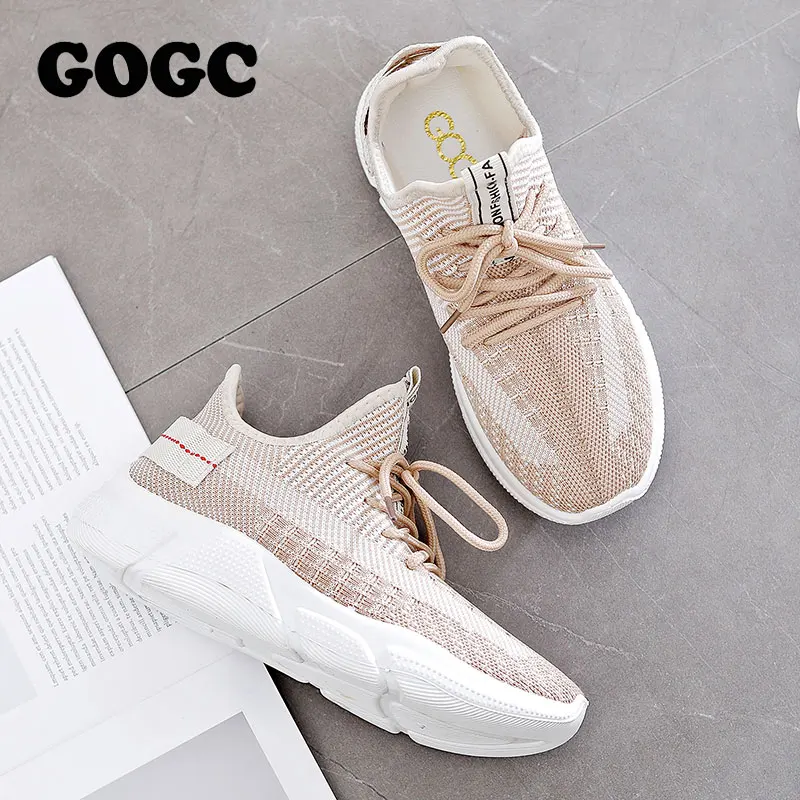 Кроссовки GOGC женские повседневная обувь на платформе шнуровке плоская подошва