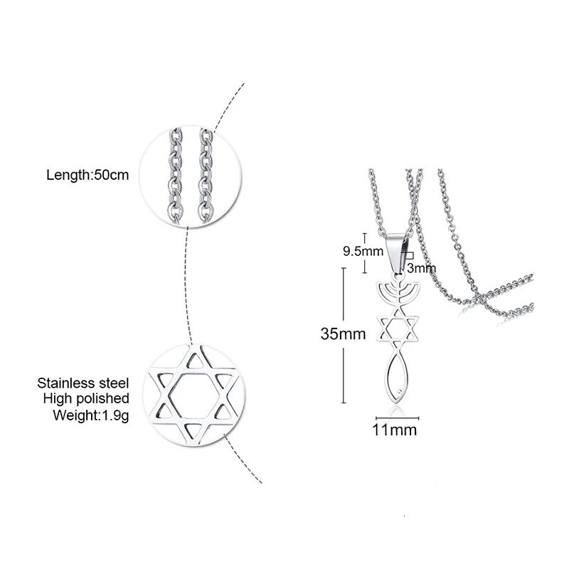 Vnox мессианская подвеска с печатью религиозные украшения привитое ожерелье