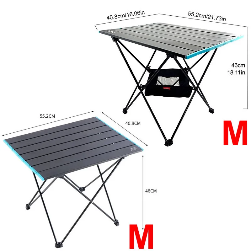 

Folding Table, Portable Camping Table, Aluminum Collapsible Table top, Ultralight Compact with Carry Bag for Outdoor, Beach, BBQ