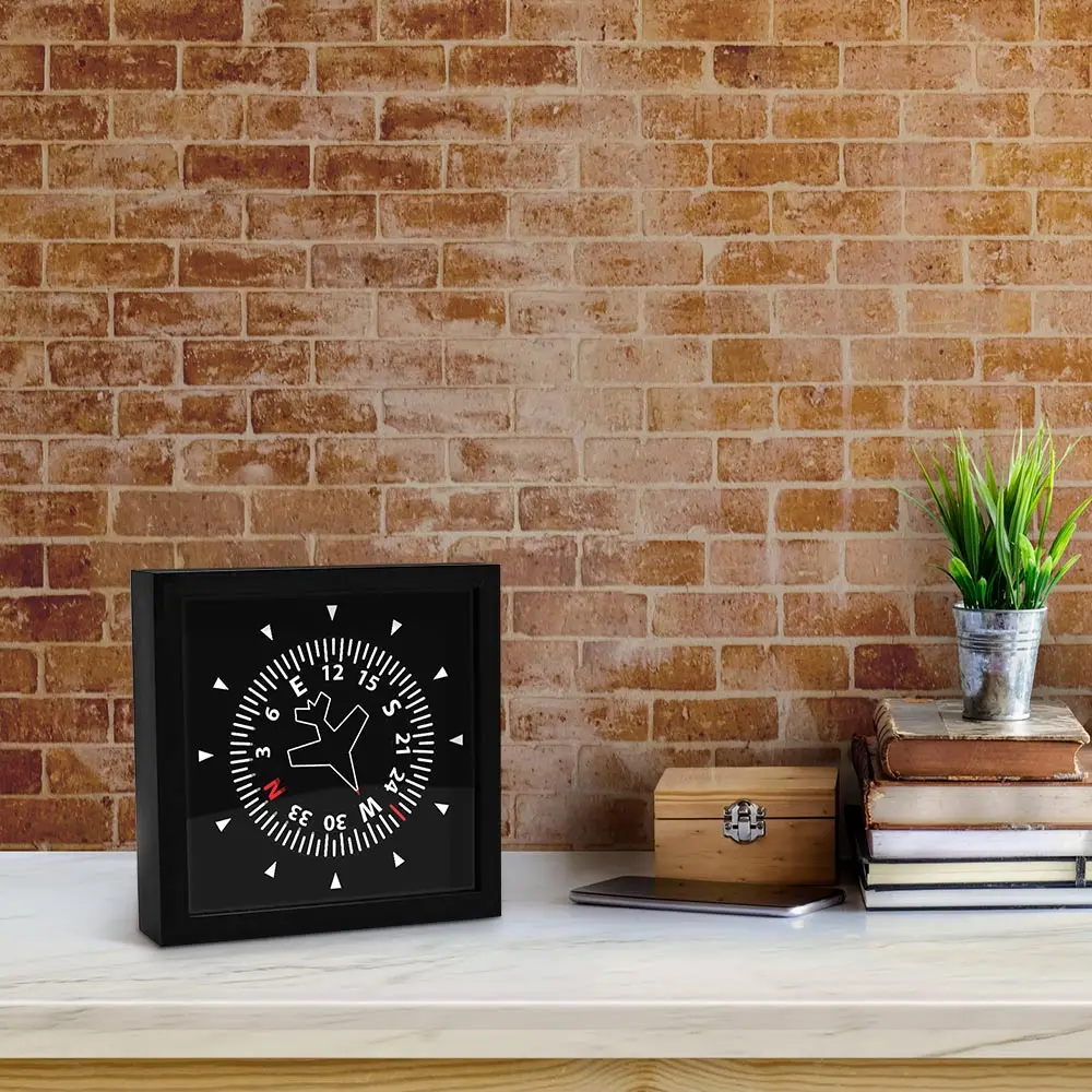 Aircraft Instrument Flight Control Panel Clever Clock Frame Aviation Compass Direction Modern Design Art Timepiece Table | Дом и сад