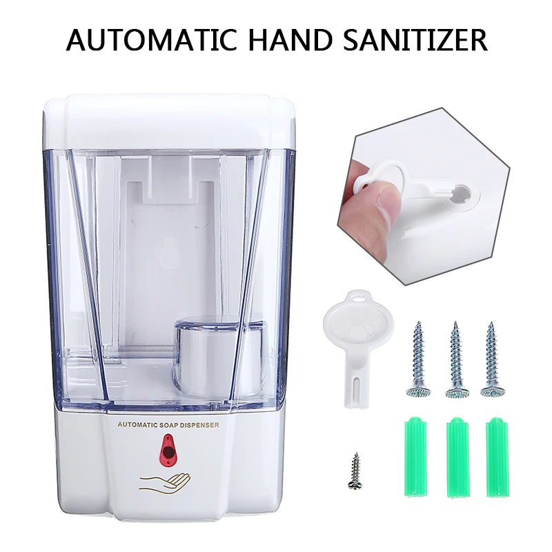

700ML Wall-Mounted Liquid Soap Dispensers Automatic IR Public Hands Sanitizer Soap Shampoo Detergent Dispenser For Public Toilet