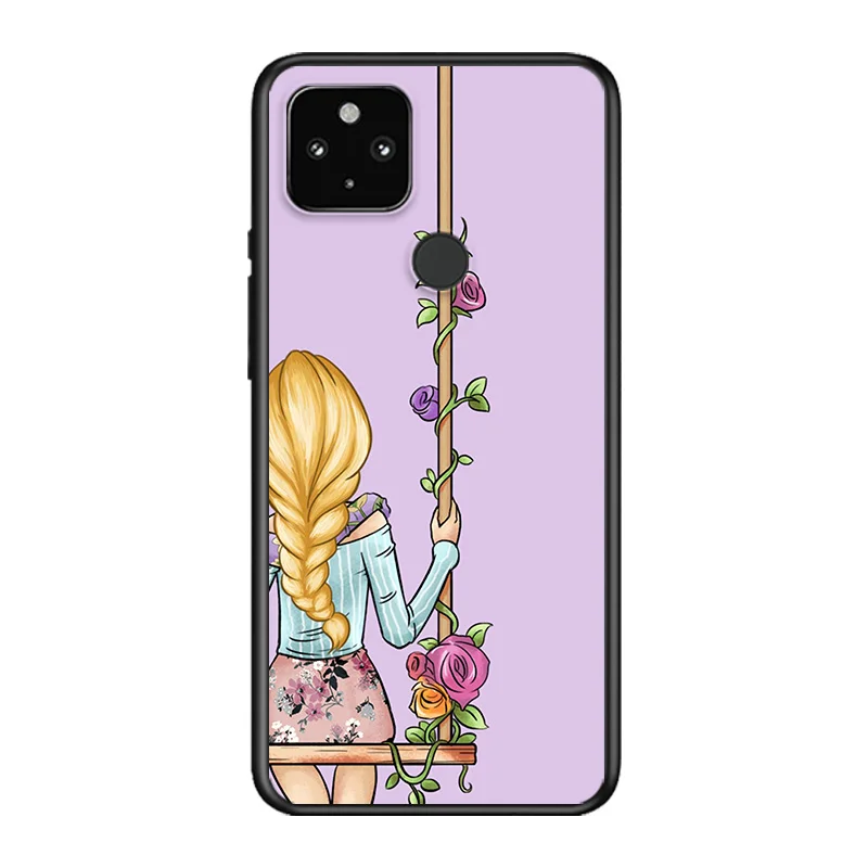 

Girls Bff Best Friends Friendship Soft TPU Silicone Black Cover For Google Pixel 5 4A 5G 4 XL Phone Case