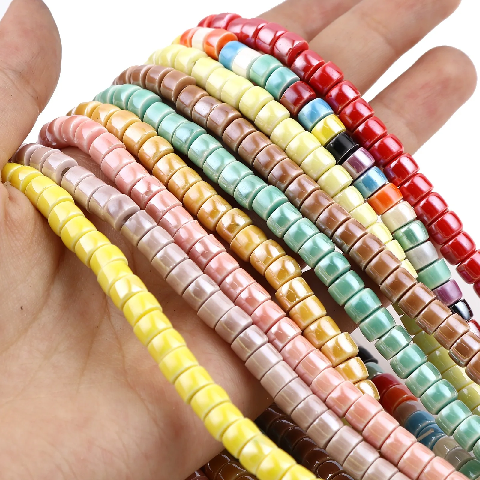 

Fashion China Ceramic Beads Colorful Handmade Spacer Procelain Glaze Beads For Jewelry Making Diy Jewelry