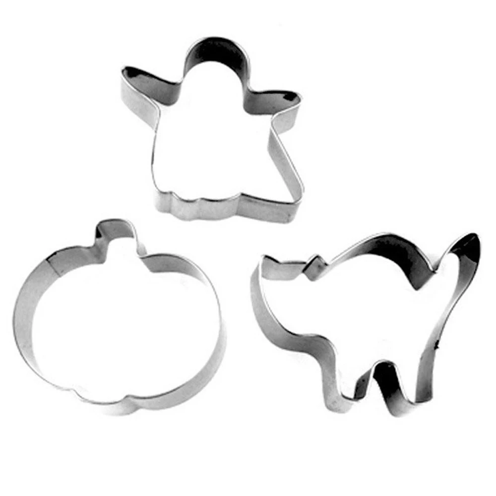 3 ШТ формочки для печенья из нержавеющей стали серия Хэллоуин Тыква кошки формы