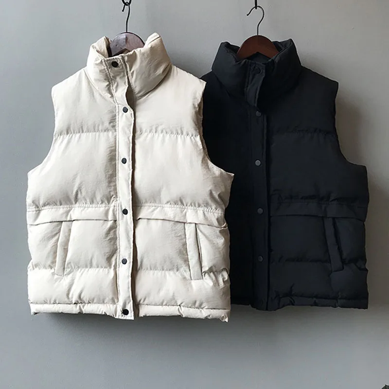 

Winter vest women Solid Color Outwear kamizelka cotton coats female clothes streetwear lady coats in new fashion 2019 warm vest