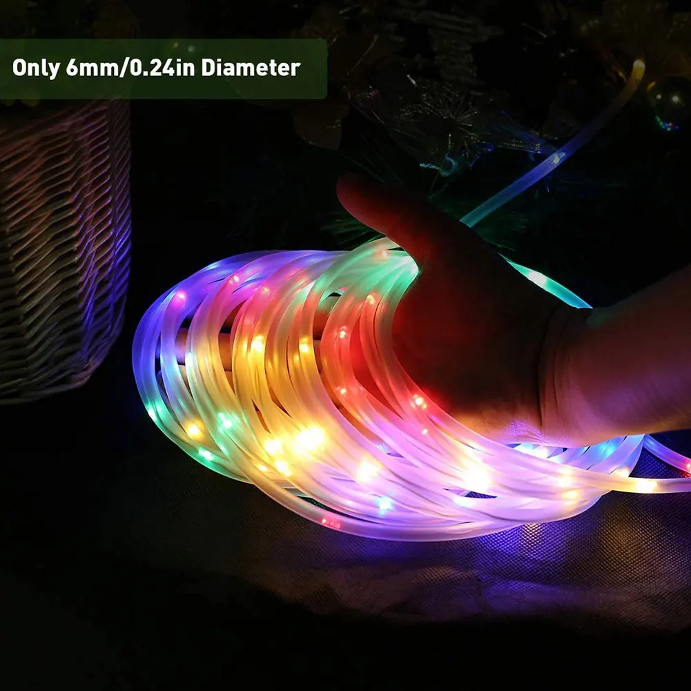 

LED Rope Lights Solar Outdoor Waterproof Fairy Lights Garden Garland For Christmas Yard Decoration 100LED USB Remote Control