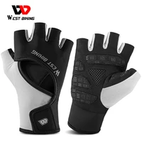 west biking summer cycling half finger gloves bicycle motorcycle mtb fingerless breathable velcro sport gloves cycling equipment