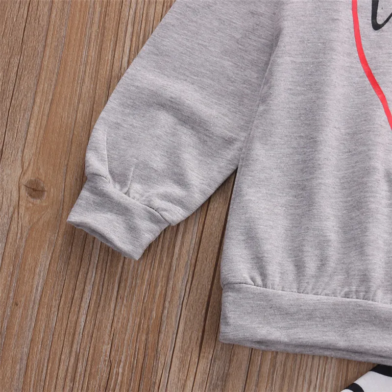 

3Pcs Set Infant Baby Girls Ladybug Print Long Sleeve Sweatshirt Tops + Love Long Pants + Headband