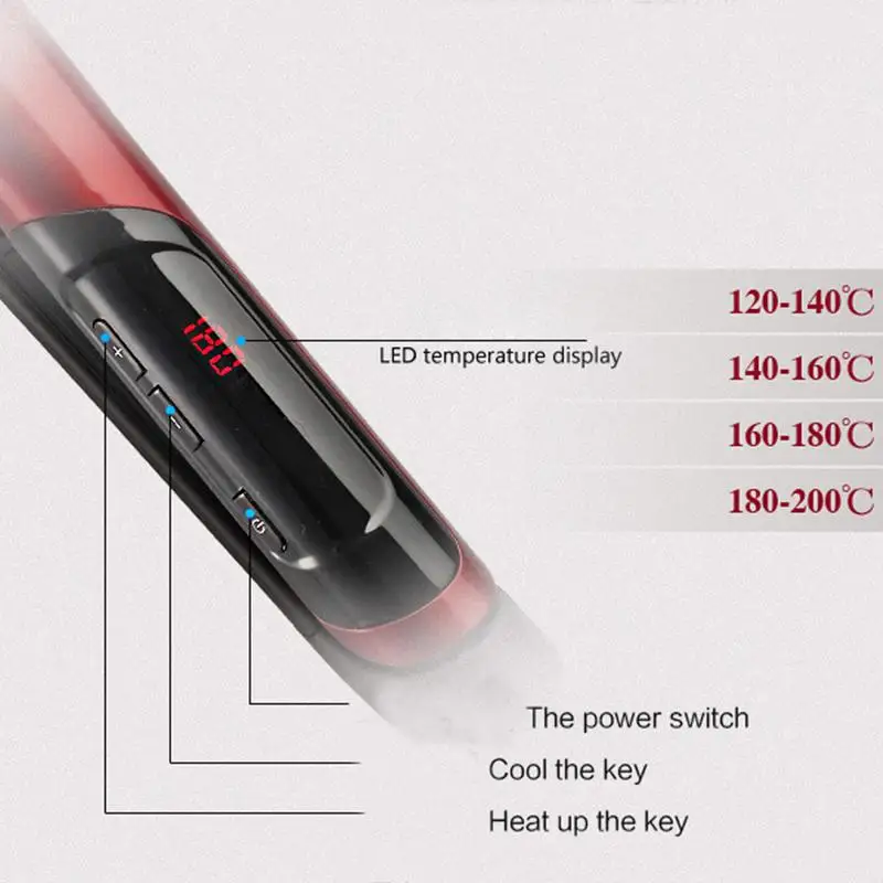 Керамический прямой утюжок для волос цифровой контроль температуры выпрямитель