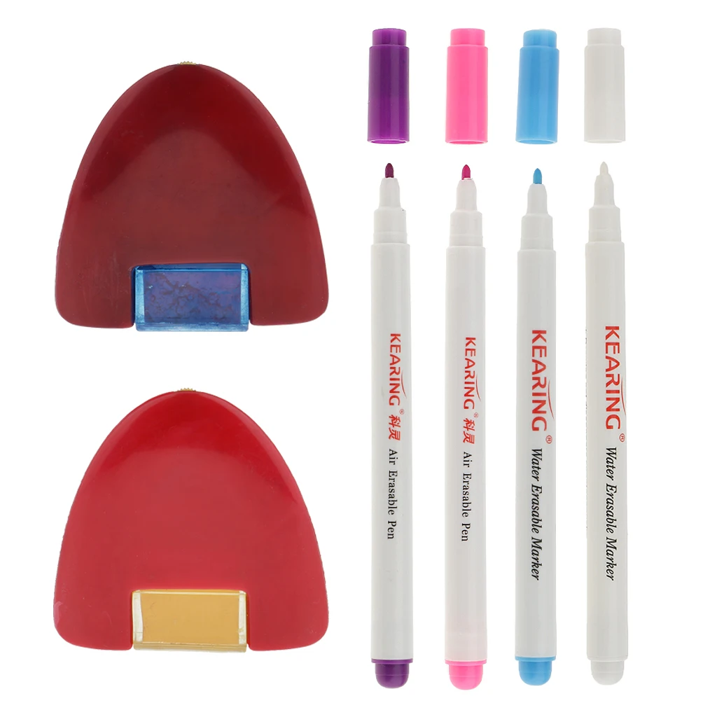 

2Pcs Triangle Tailor's Chalk + 4Pcs Water Soluble Pen Auto-Vanishing Pens for Sewing Clothes Accessories