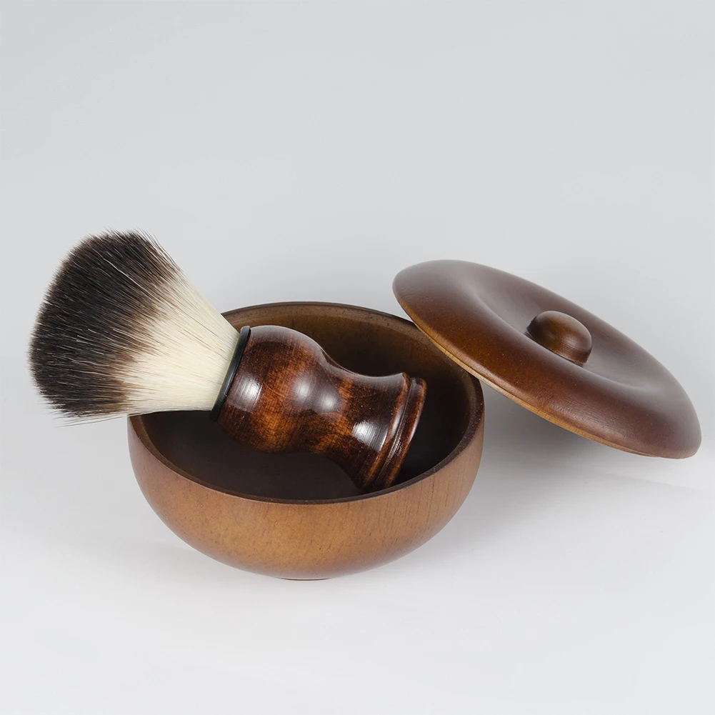 

Soap Bowl Wooden Cleaning Home Hair Removal Bathroom Trimming Manual Facial Care Tool Men Shaving Kit Beard Brush Grooming