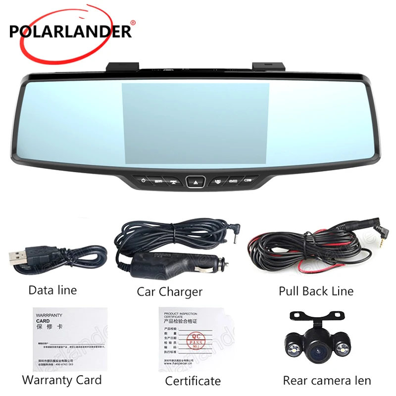 Портативный видеорегистратор камера ночного видения движение зеркало заднего