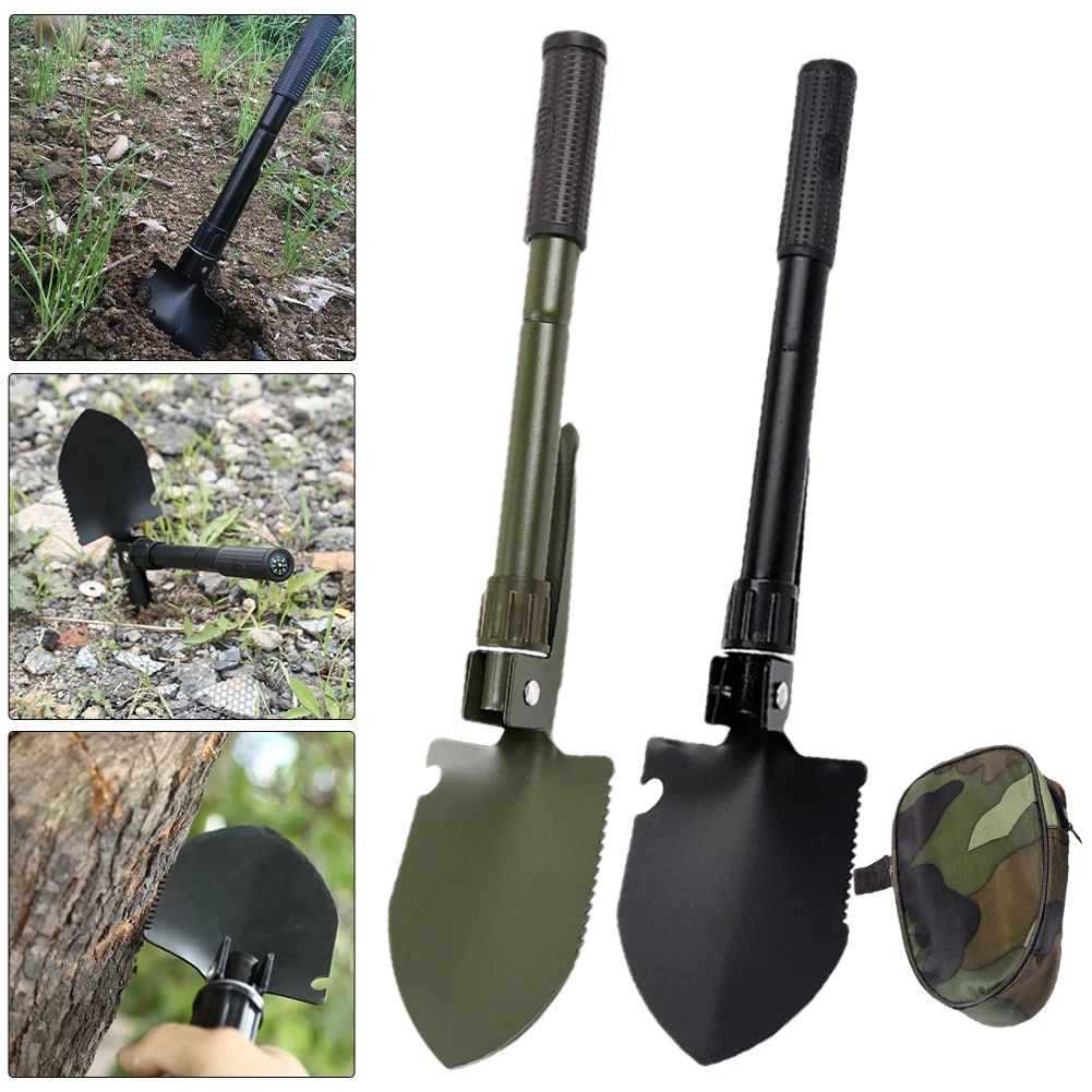 

Outdoor Folding Shovel Multi-function Portable EDC Survival Spade Camping Multitool for Backpacking Hiking Emergency with Bag