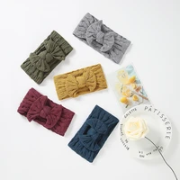 27pcslotcable knit nylon baby headbandknot bow turban headbandribbed headband for girls one size fits most 27 colors u pick
