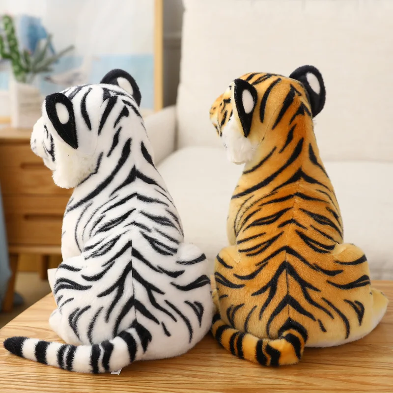 23-33cm Simulation Tiger Plush Toys Soft Lifelike Animals Pillow Pet Doll Car Sofa Decor for Kids Children Boys Birthday Gift | Игрушки и