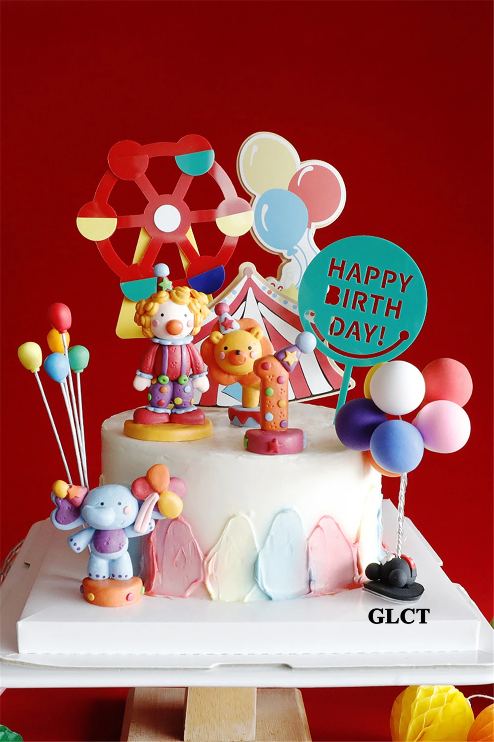 

baby shower toys dolls children kids party favors gifts 1st birthday decorations train circus elephant lion clown cake topper