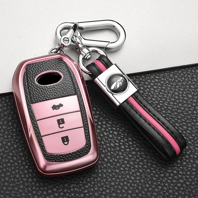 

For Toyota Land prado Corolla RAV4 CROWN REIZ Highlander Accessories Fashion New Soft TPU Full Cover Car Remote Key protect Case