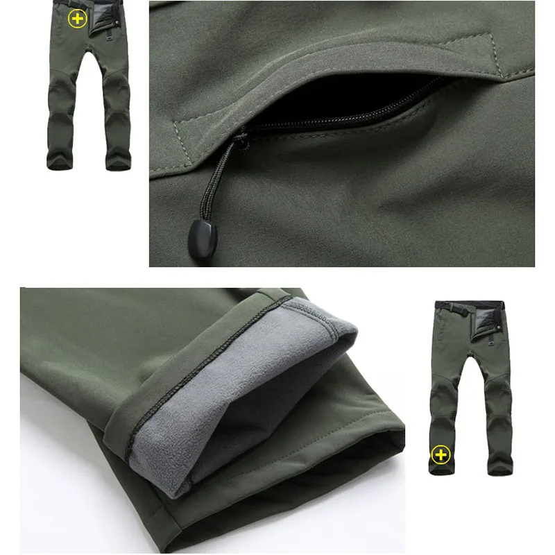 

Waterproof Men Outdoor Sports Hiking Warm Fleece Trousers Fishing Trekking Pants