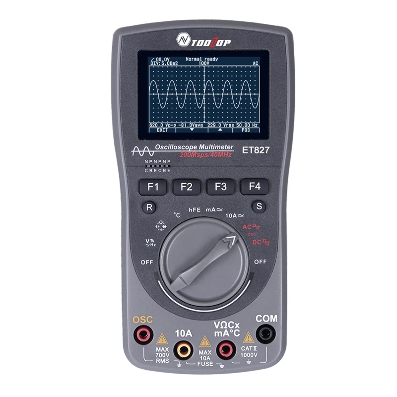 

2in1 Digital 40MHz 200Msps/S Oscilloscope 6000Counts True RMS AUTO Multimeter Analog Grap Waveform Tool PK 2d42 pk 2c42