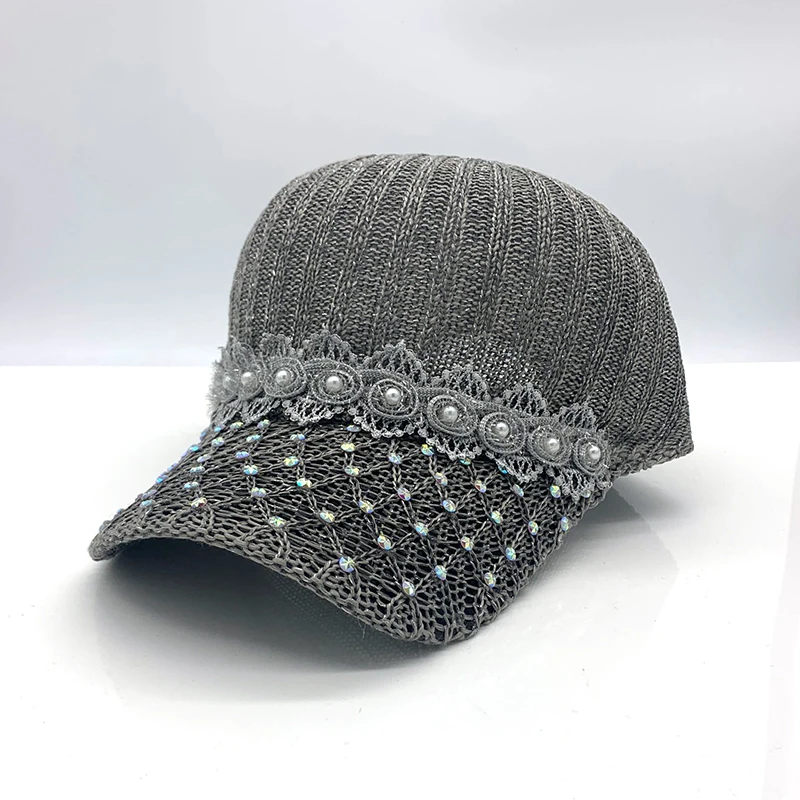 Бейсбольная кепка со стразами винтажная роскошная женская бейсболка с сеткой в