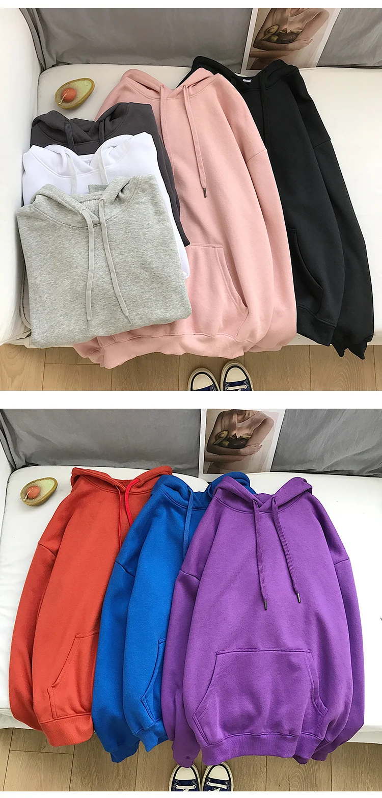 Liketkit мужские осенние зимние толстовки с капюшоном для мужчин и женщин, однотонный простой теплый пуловер с капюшоном, свободная уличная одежда для пар, 13 цветов