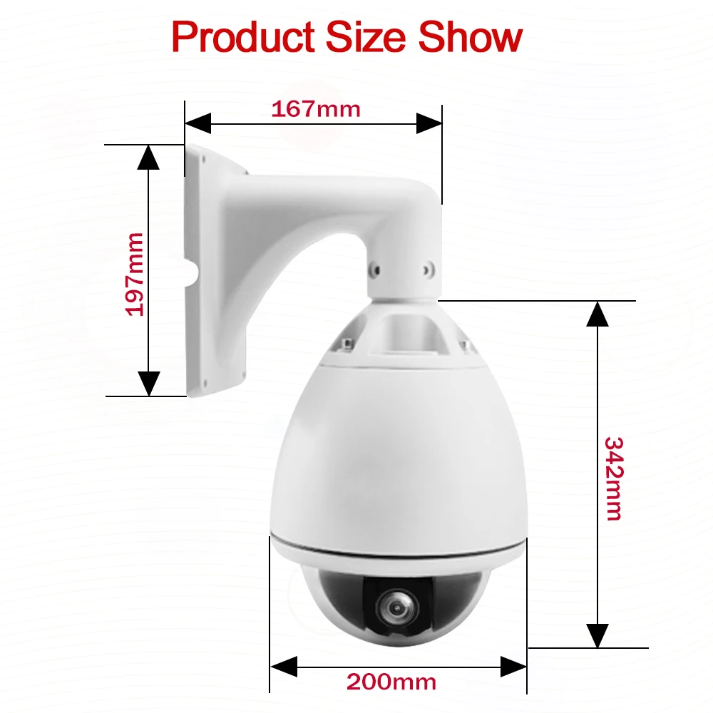 Купольная PTZ камера для наружного наблюдения IP66 6 дюймов AHD 1080P 30 кратный зум