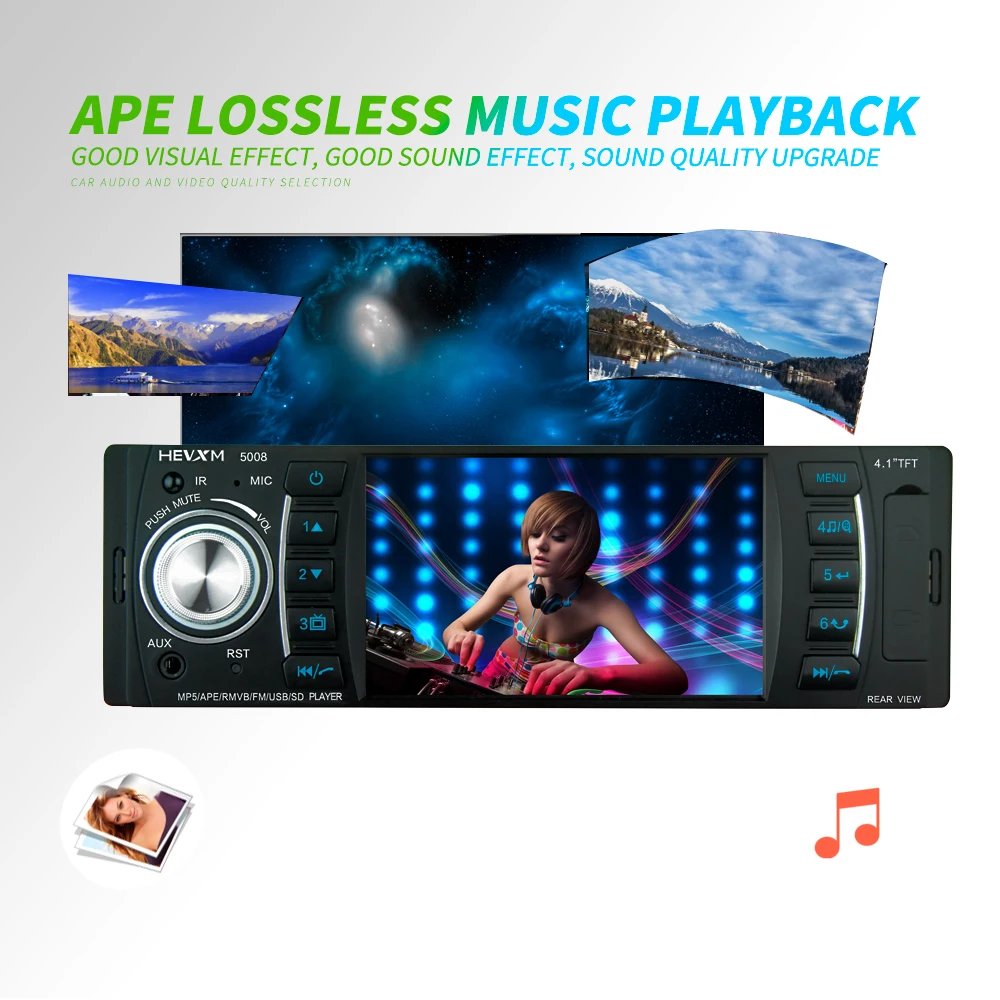 Автомобильный mp5-плеер радио 4 1 &quot цифровой дисплей Bluetooth USB TF AUX FM MP3 MP4 аудио