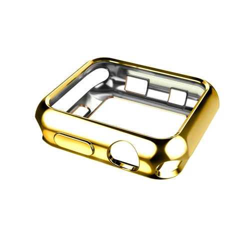 gold ТПУ бампер для apple Watch 4 Чехол 44 мм 40 мм(iwatch 5) apple watch 3 2 1 ремешок 42 мм 38 мм защитный чехол для экрана аксессуары - Цвет: gold