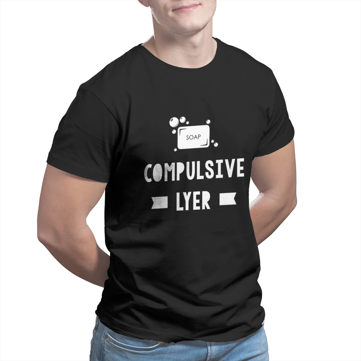 

Men's T-shirt Compulsive Lyer Funny Soap Making 100% Cotton Funny Export quality to USA Mens Clothes 146831