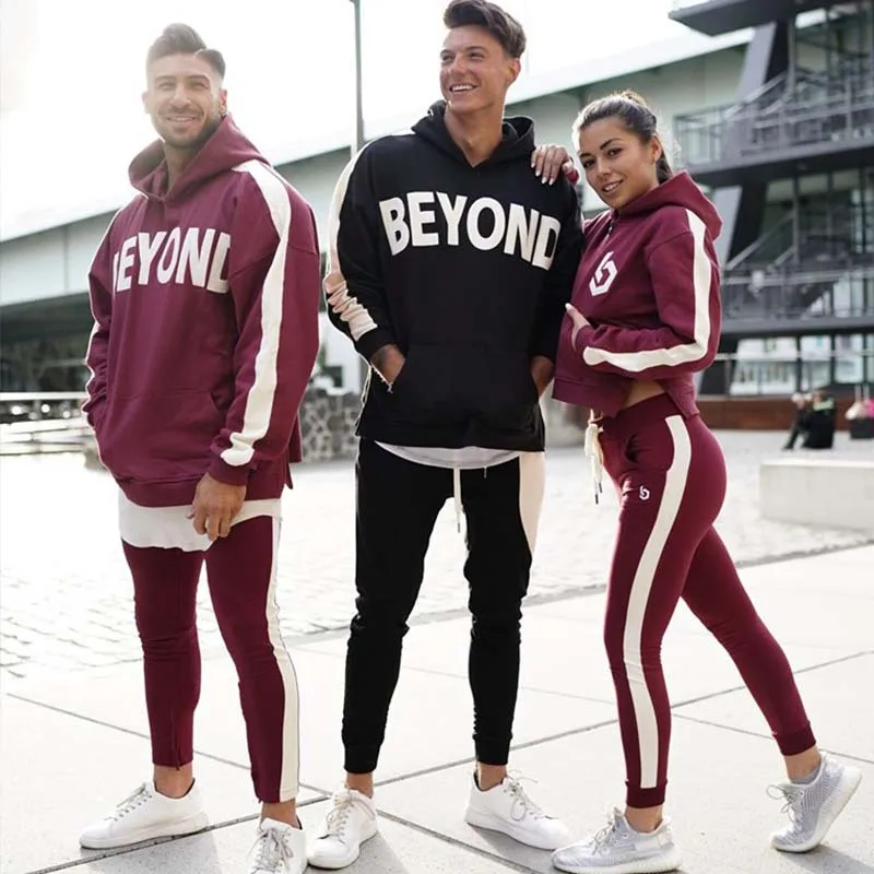 Повседневный Спортивный костюм для мужчин толстовка с капюшоном свитшот длинным