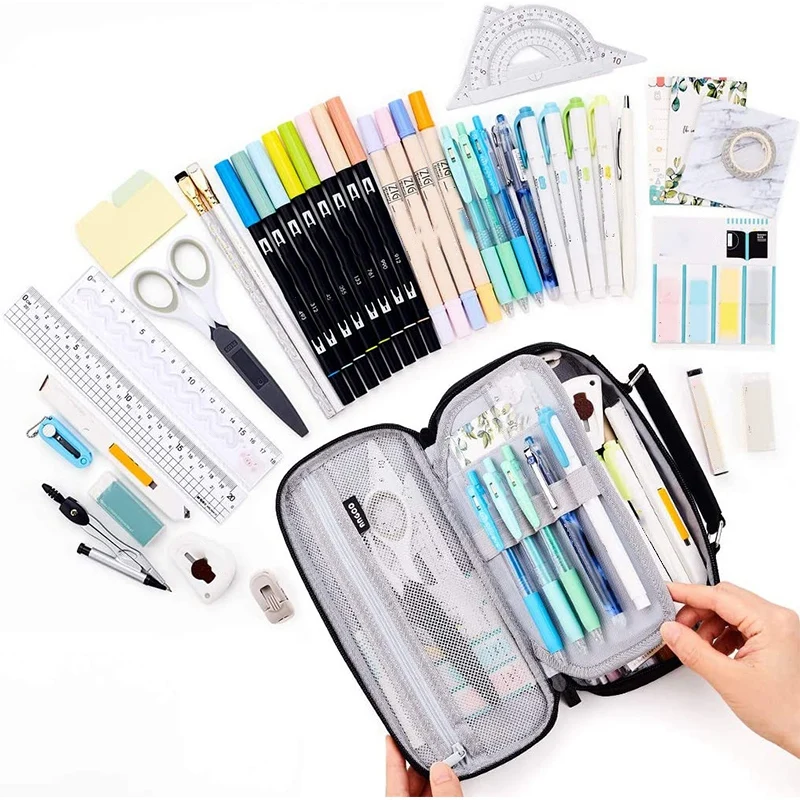 

ANGOO Pencil Case Big Capacity Pencil Case College School Office Large Pencil Pouch Bag for Girls Boys Teens