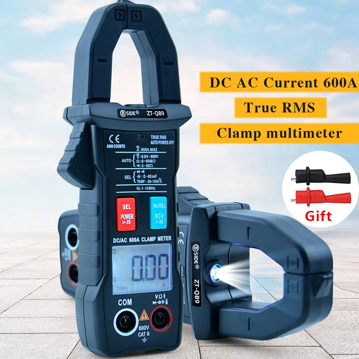 BSIDE 6000 Counts Digital Clamp Meter True RMS Multimeter Ammeter AC DC Voltage Current NCV Test Universal |