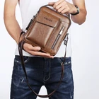Сумка на плечо мужская из экокожи, вместительная сумочка, повседневный саквояж на плечо, винтажный чемоданчик на плечо