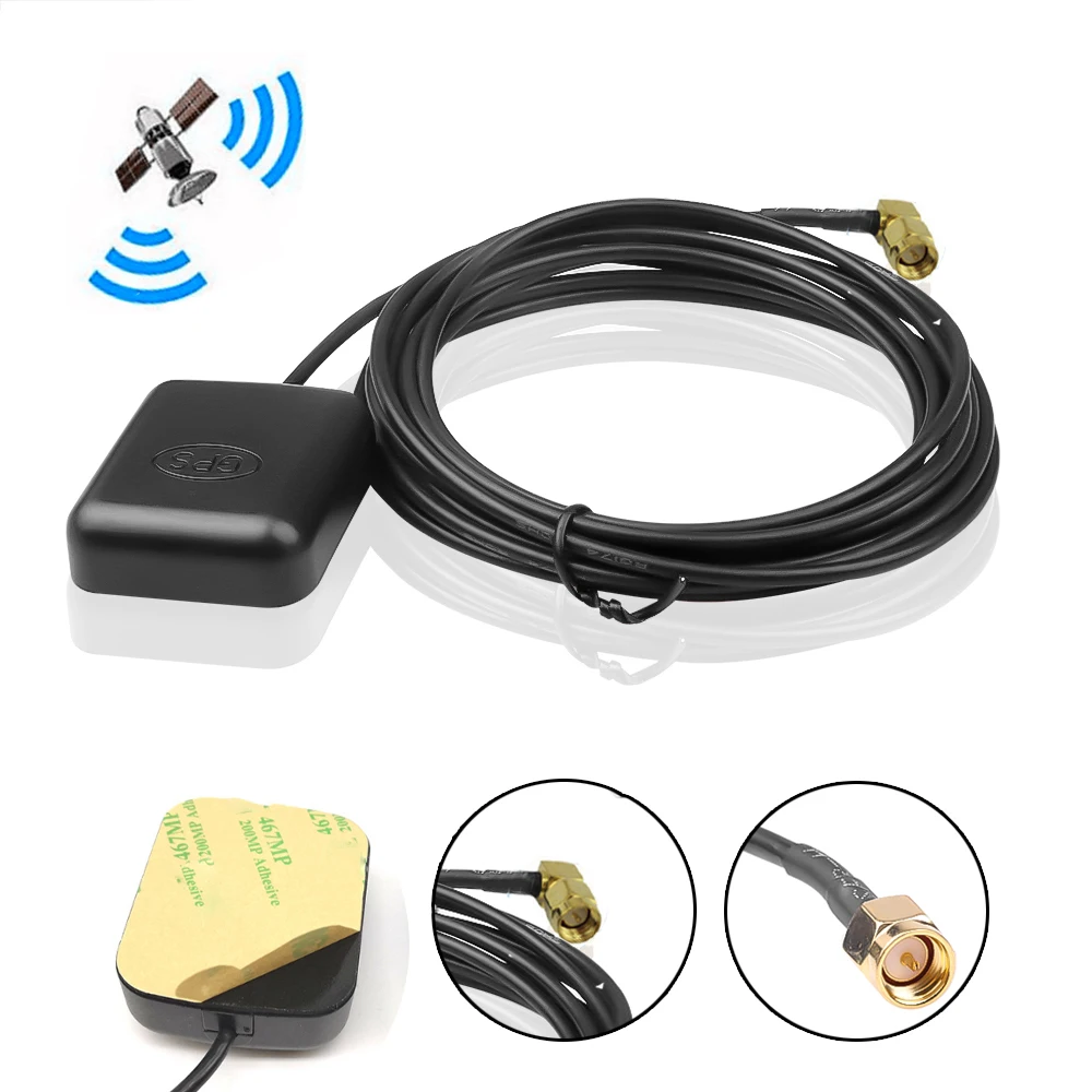 

Car GPS Antenna SMA Plug Connector 3M Cable GPS Receiver Auto Aerial Adapter For Car Navigation Night Vision Camera Player
