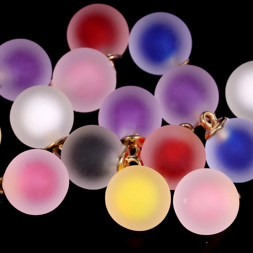 

16mm 10pcs Matte Dull Polised Colorful Round Acrylic Charms Pendant For Jewelry Making Diy Necklace Earring Accessories