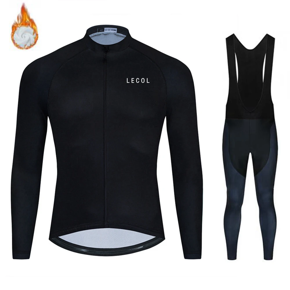 LECOL 2021 зимняя мужская Трикотажная термофлисовая одежда для езды на велосипеде