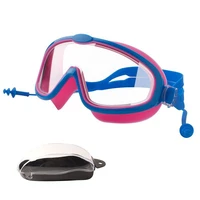 swim eyewear for children large frame swimming glasses hd anti fog waterproof swimming glasses earplugs diving accessories