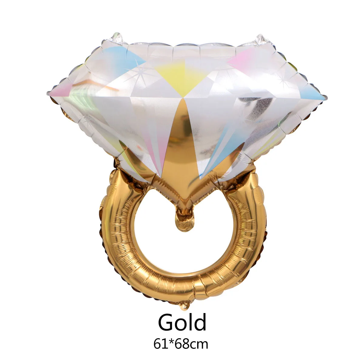 1 шт. бриллиантовое кольцо воздушный шар из фольги розовое золото серебро