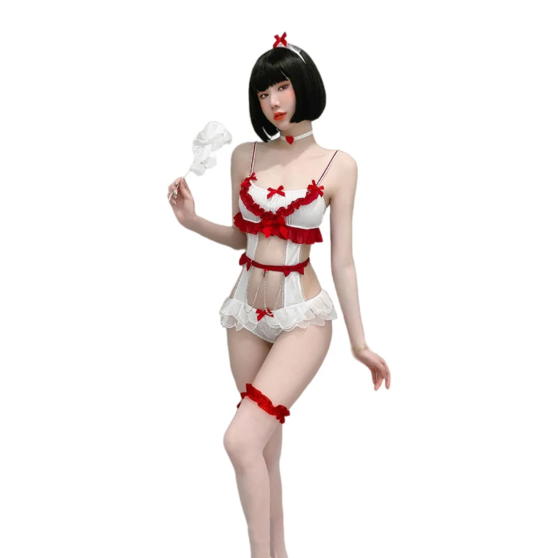

Women Role Play Cosplay Costume Fancy Dress Set Sexy Bodysuit Sexy Lingeries Set Maid Waitress Servant Lingeries Nurse Uniform