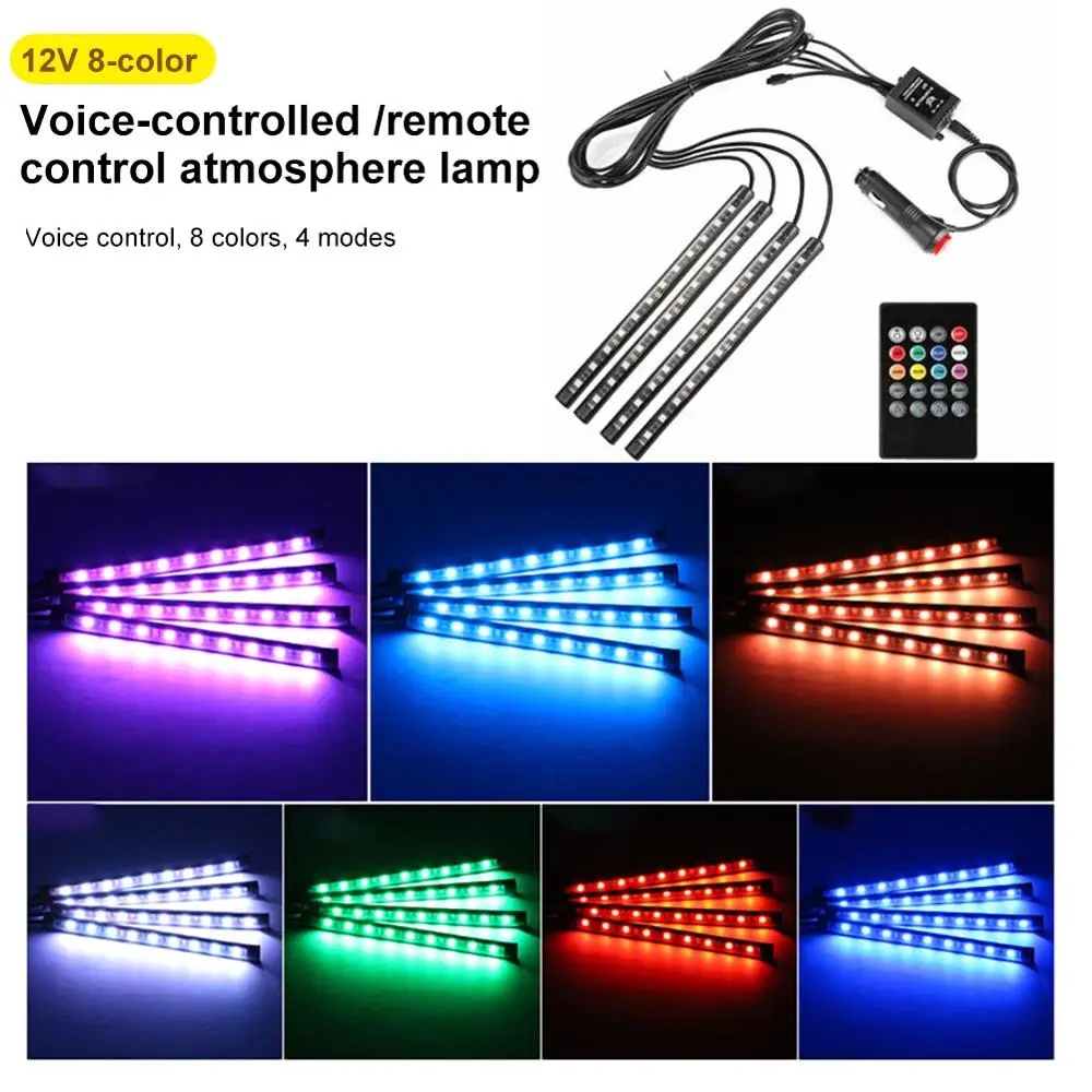 

Automobile One Drag Four Sound Control Seven Color Remote Control Atmosphere Lamp Sole Atmosphere Lamp LED Lamp