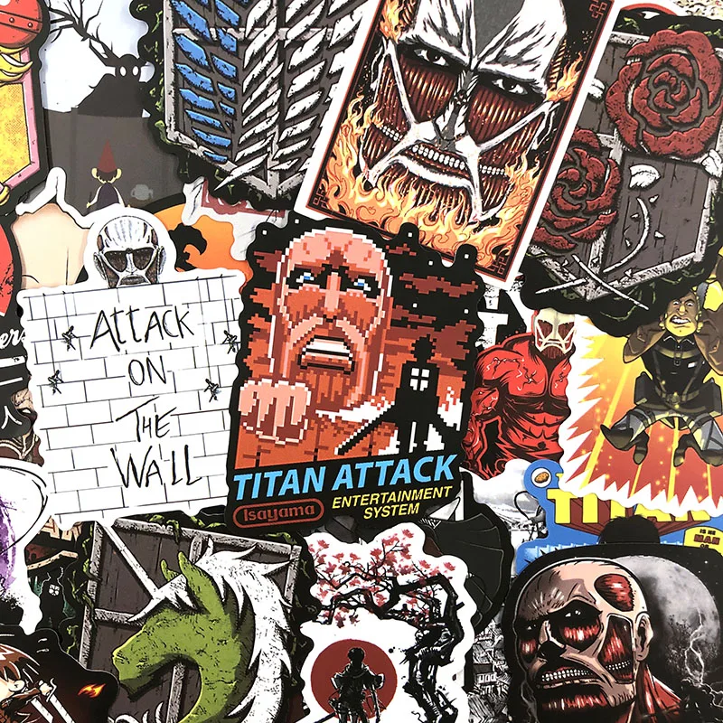 35-70 шт./компл. Attack On Titan аниме-наклейки на холодильник телефон скейтборды мотоцикл ноутбук багаж велосипедный телефон наклейки
